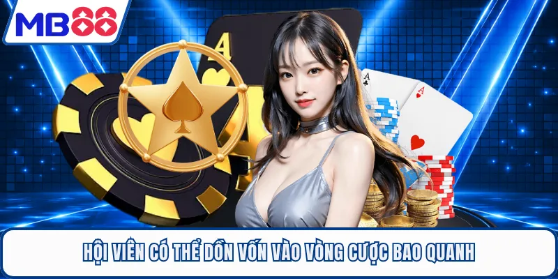 Hội viên có thể dồn vốn vào vòng cược bao quanh
